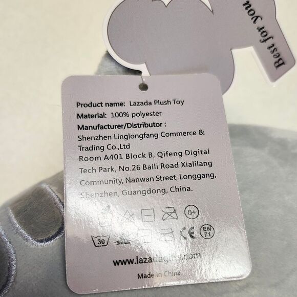 Lazada NWT 10-inch gray & white plush cat pillow - Picture 4 of 5